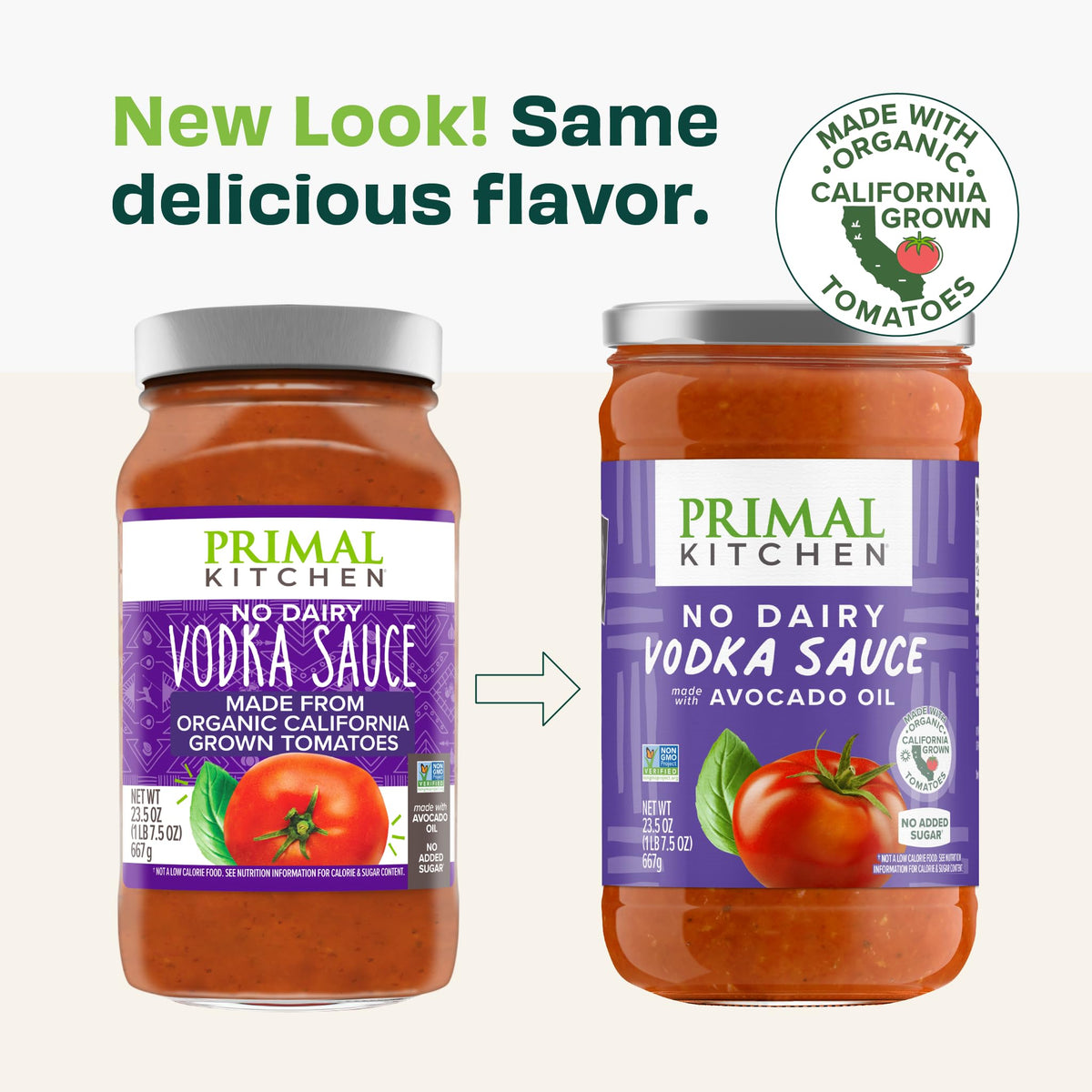 Primal Kitchen No Dairy Vodka Sauce poured over pasta, dairy-free and creamy.