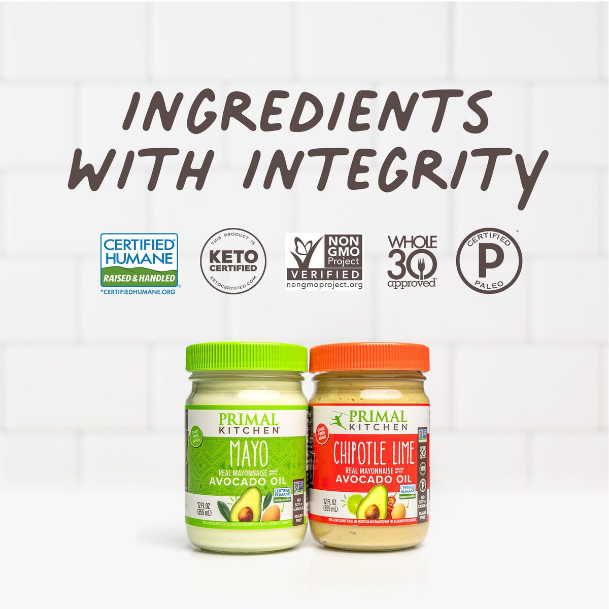 Primal Kitchen no-soy-no-canola icon, clean ingredient choices for versatile diets.