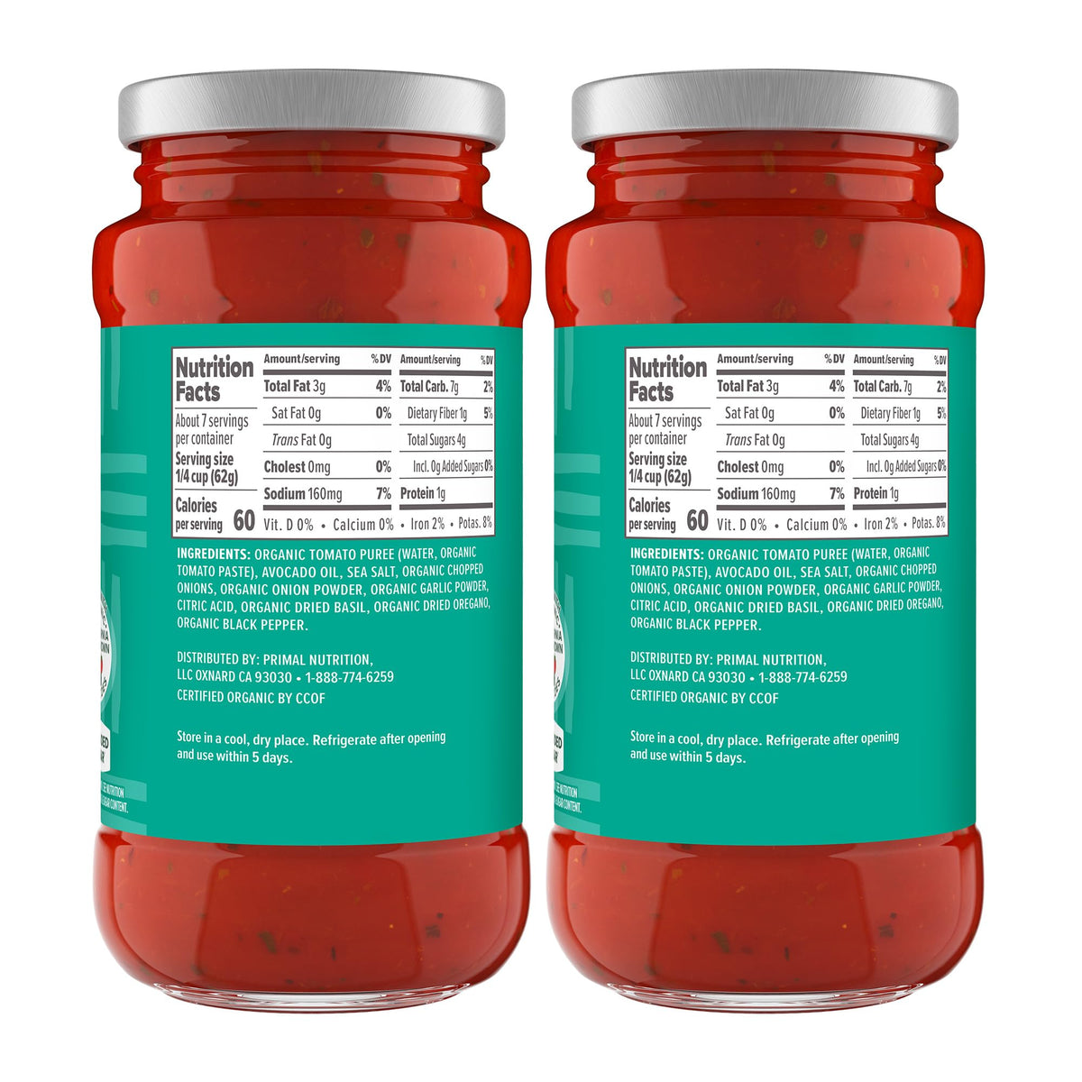 Primal Kitchen red pizza sauce organic tomato puree closeup highlighting wholesome ingredients