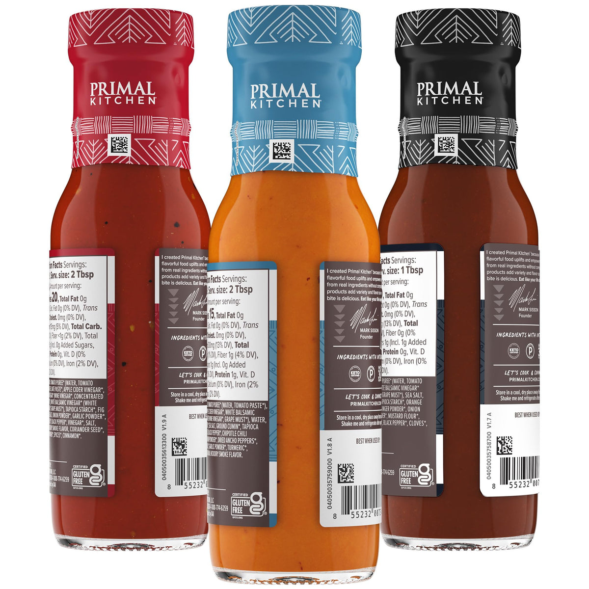 Primal Kitchen Sauce bottle on counter showcasing clean-label brand promise.
