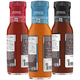 Primal Kitchen Sauce bottle on counter showcasing clean-label brand promise.