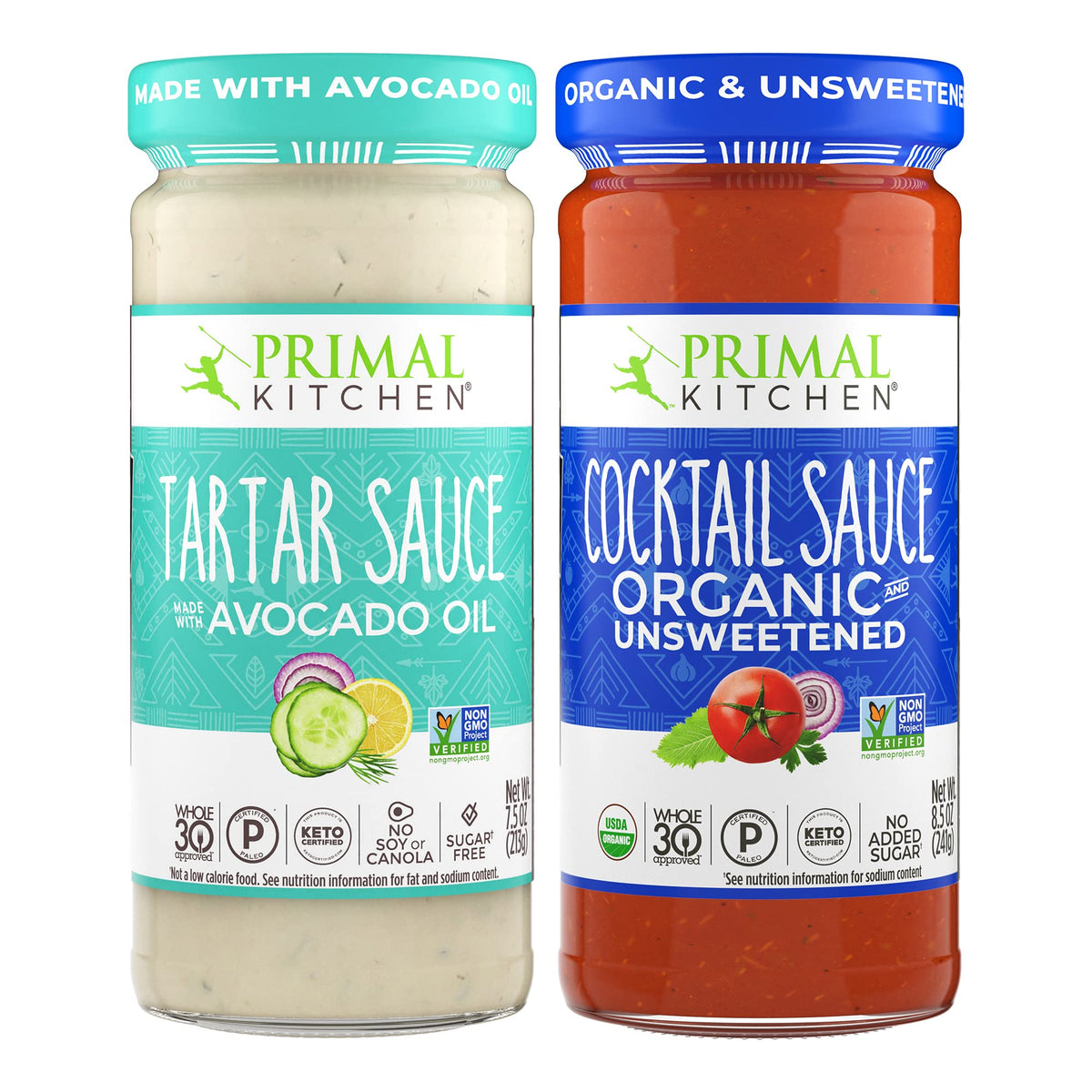 Primal Kitchen Tartar Sauce bottle adds creamy herb flavor to fish prep