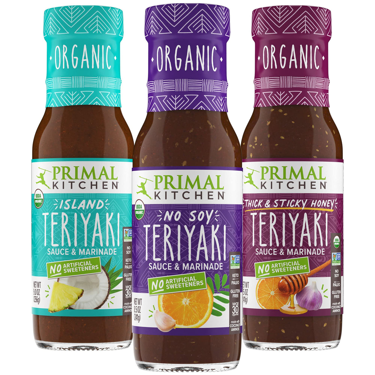 Primal Kitchen Original No Soy Teriyaki bottle pour for easy stir-fries