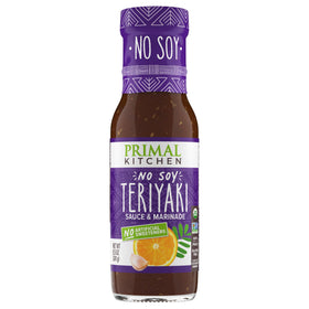 Primal Kitchen Original No Soy Teriyaki on a stir-fry bowl