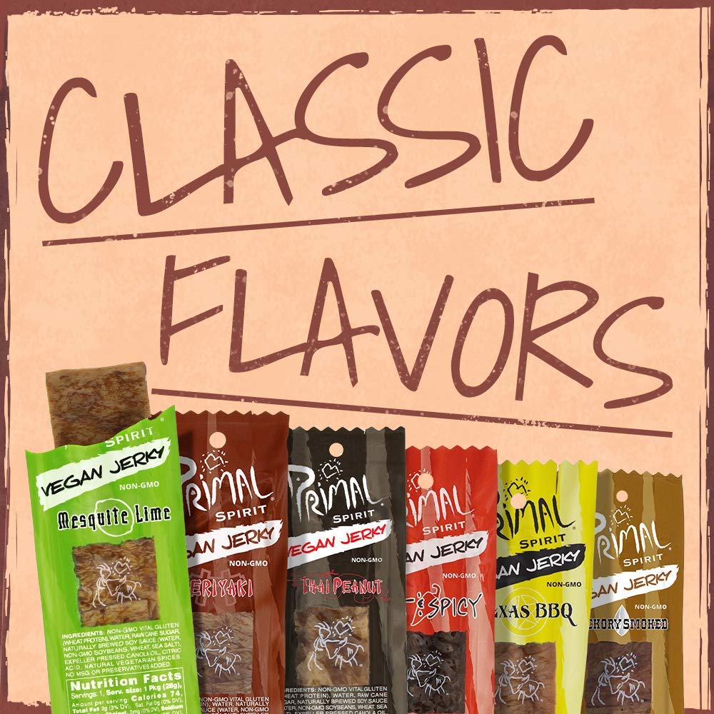Mesquite Lime vegan jerky in bag view for portable snack