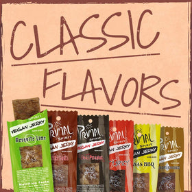Mesquite Lime vegan jerky in bag view for portable snack