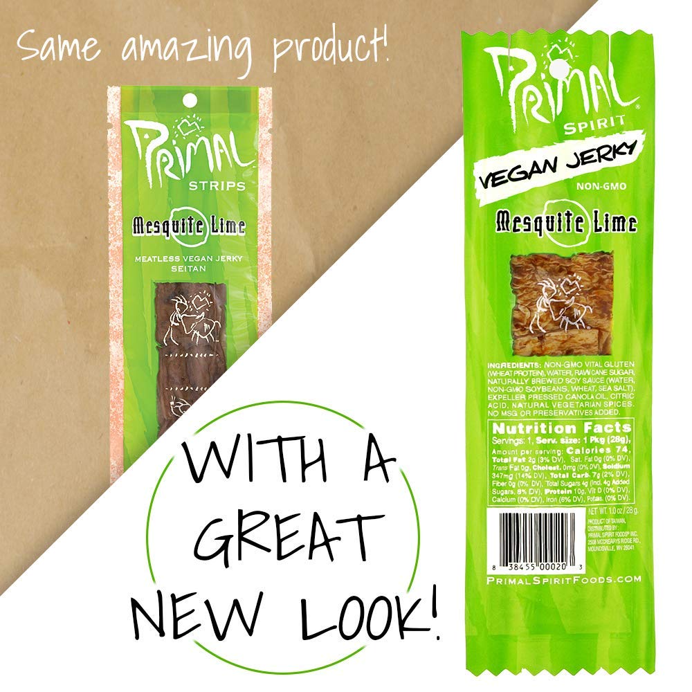 Eco-friendly 24-pack of Mesquite Lime vegan jerky
