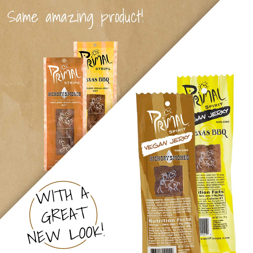 Primal Spirit Foods vegan jerky ingredient panel, plant-based protein info