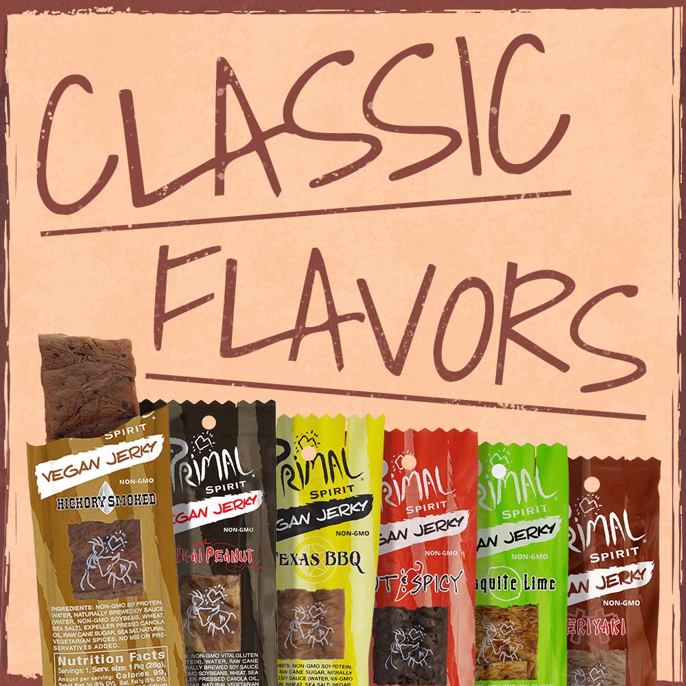 Primal Spirit Foods Texas BBQ vegan jerky, bold flavor notes
