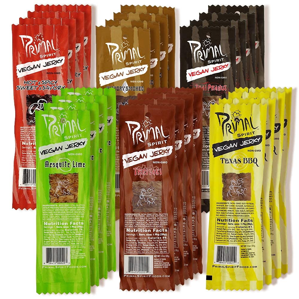 Primal Spirit Jerky sampler pack featuring six classics for tasting variety