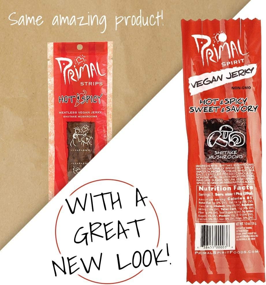 Primal Spirit Shiitake Jerky Sports Pack 24-pack design for gym bags and travel
