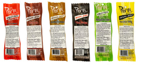 Primal Spirit vegan jerky variety pack assembly showcases six flavors