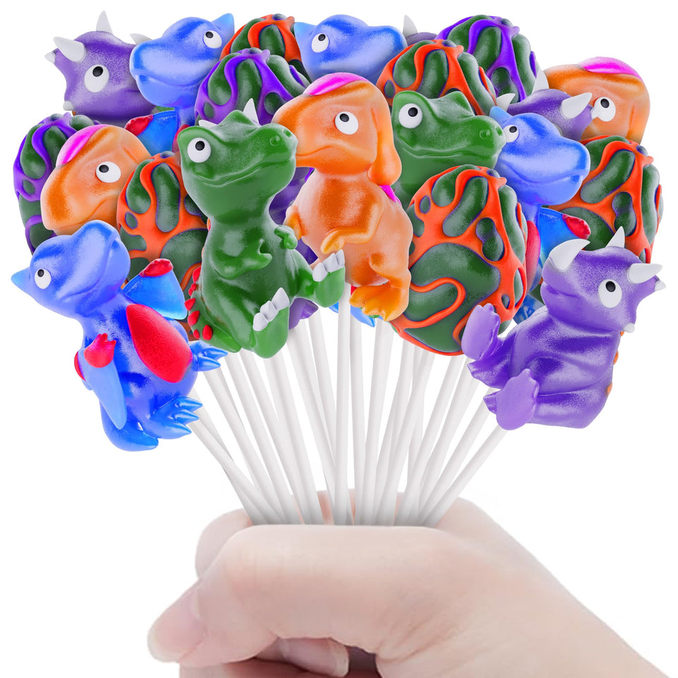 Primary Colors Candy dinosaur lollipop Stegosaurus delivers colorful, kid-friendly prehistoric fun for party bags.