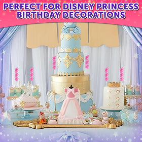 Primary Colors Candy Disney Princess Swirl Lollipops used as princess cake toppers