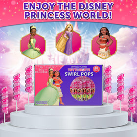 Primary Colors Candy Disney Princess Swirl Lollipops colorful character lollipops for celebrations