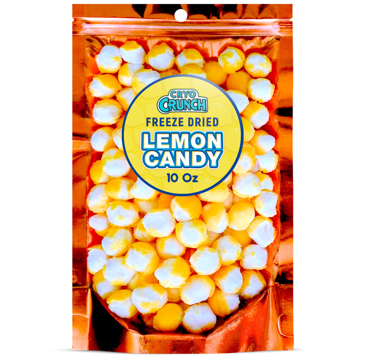 Primary Colors Candy freeze dried Lemon Heads 10oz pack with icy citrus crunch for bold snacking