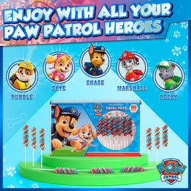 Primary Colors Candy Paw Patrol swirl lollipops box top view for easy prep