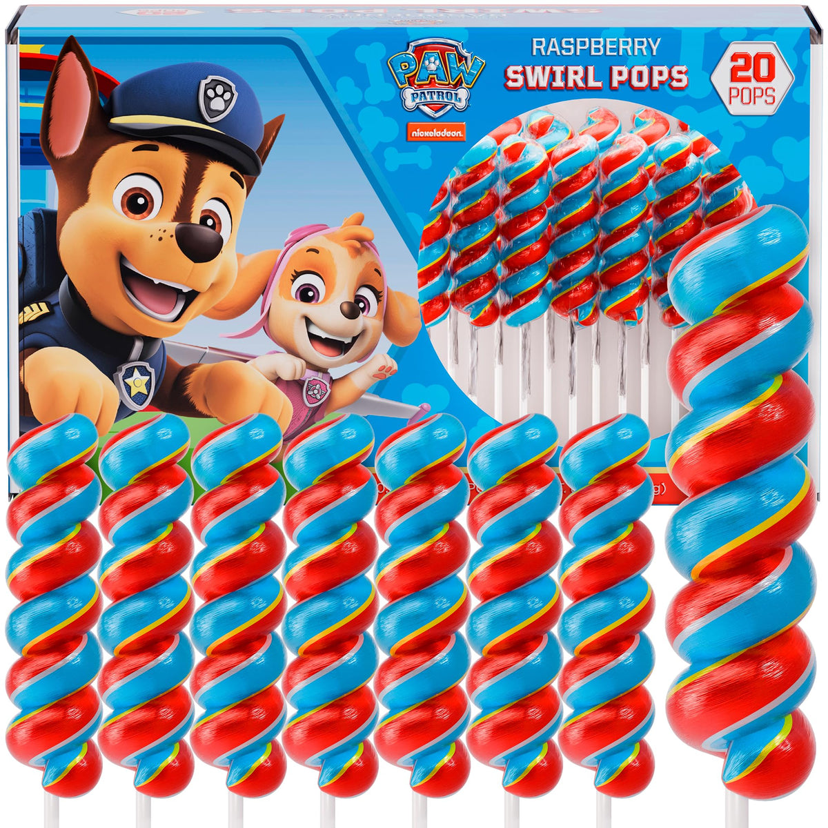 Primary Colors Candy Paw Patrol swirl lollipop Chase wrapper for party favors