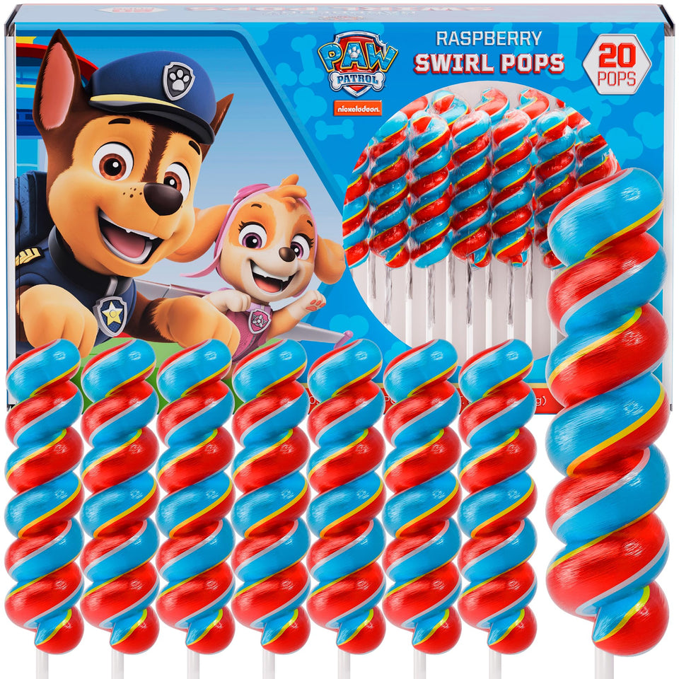 Primary Colors Candy Paw Patrol swirl lollipop Chase wrapper for party favors