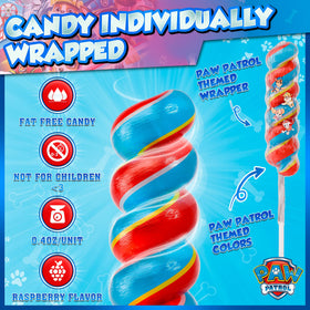 Primary Colors Candy Paw Patrol swirl lollipops assortment for hero-themed party snacks