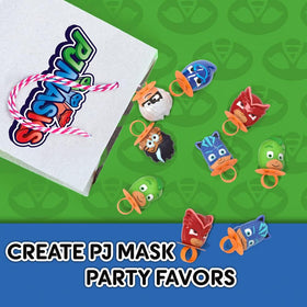 Primary Colors PJ Masks Lollipop Rings Luna Girl design, colorful celebration snack