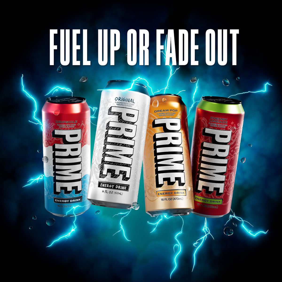 Hand holding Prime Energy Cherry Limeade can during an active day.