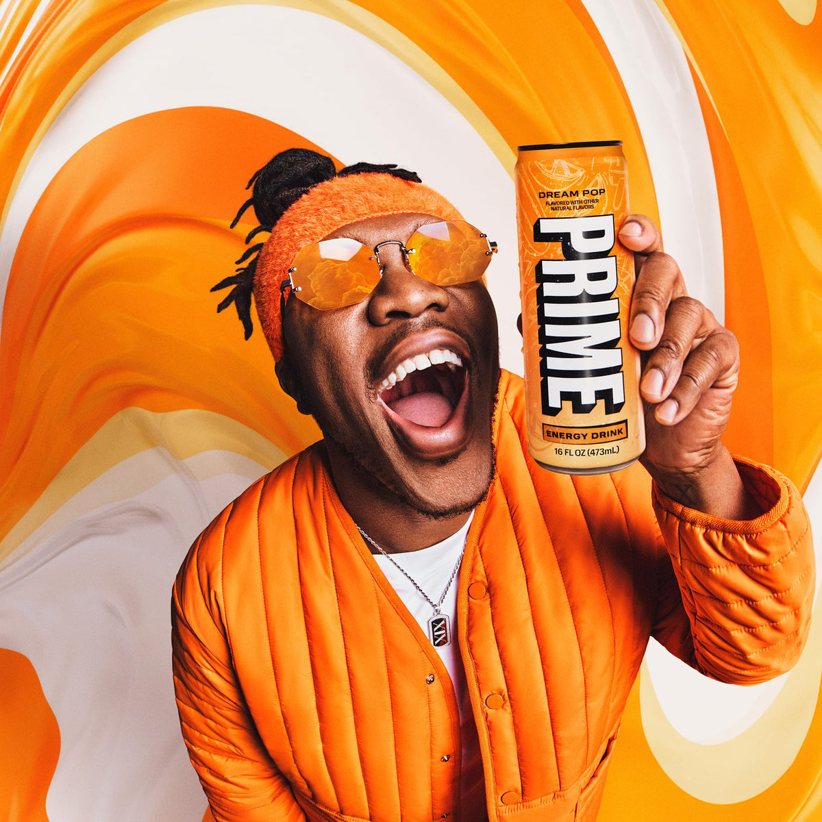 PRIME Energy DREAMPOP 12-pack display shown for bulk refreshment