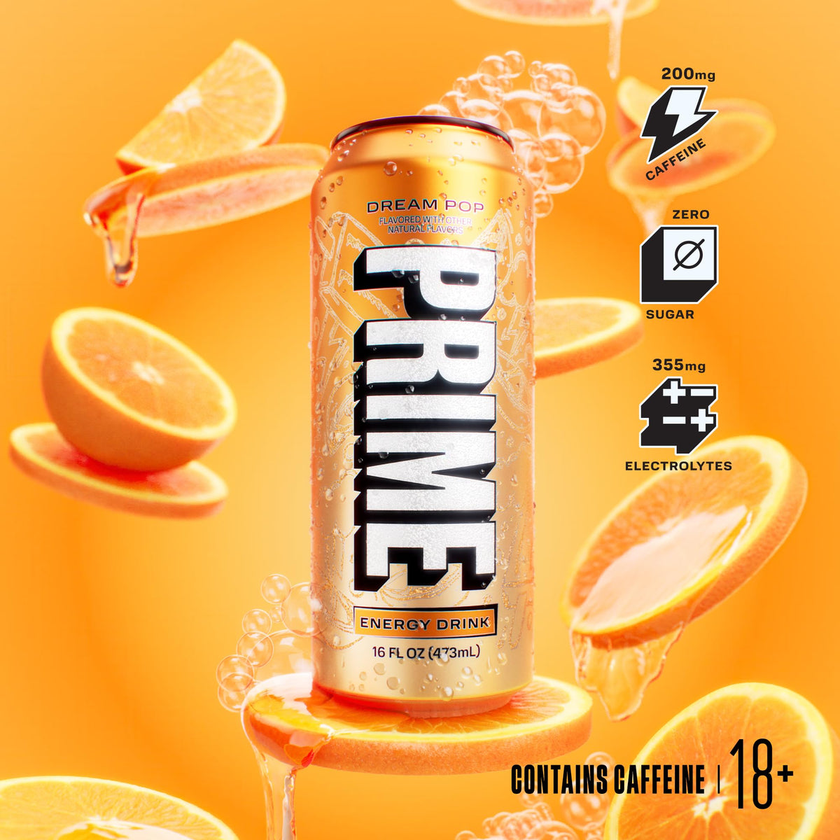 PRIME Energy DREAMPOP being poured into a glass for on-the-go hydration