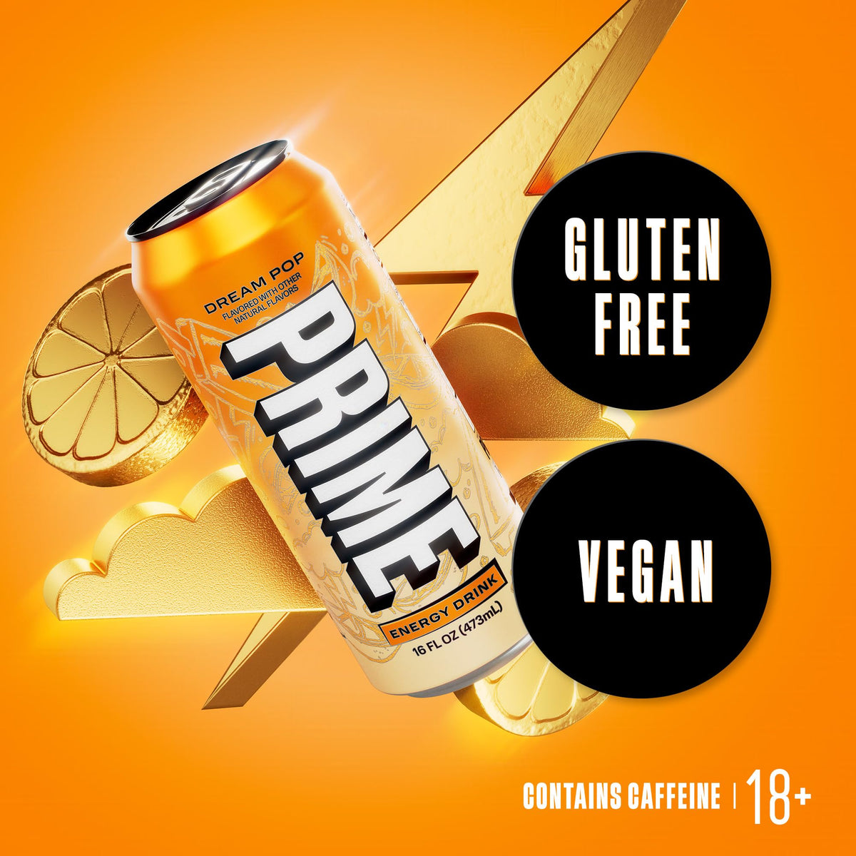 PRIME Energy DREAMPOP glass with ice ready for a workout or study session