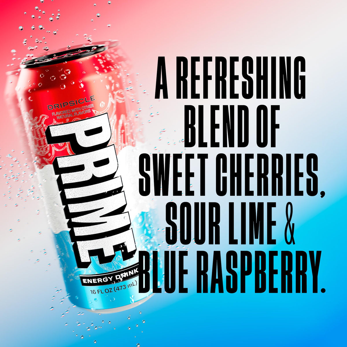 PRIME Energy Dripsicle blue raspberry glow: zero sugar and electrolytes for workouts