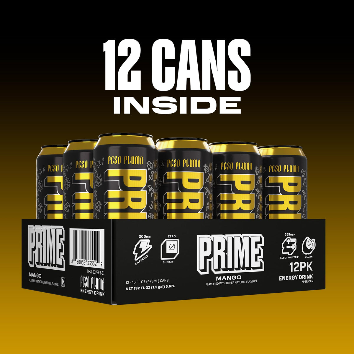 PRIME Energy Peso Pluma mango splash, refreshing flavor for post-activity recovery