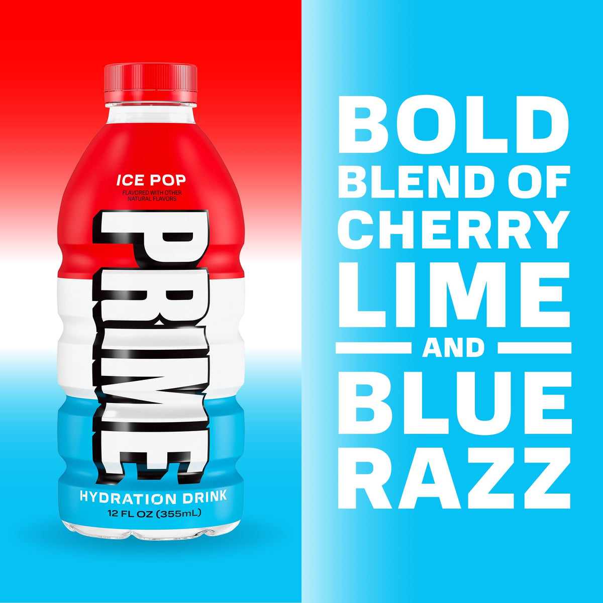 Prime Hydration Berry Freeze pour highlighting fruity aroma and hydration