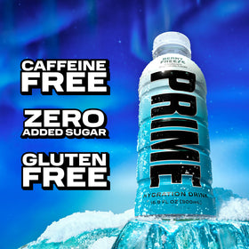 PRIME Hydration Berry Freeze being poured into a glass for refreshment.