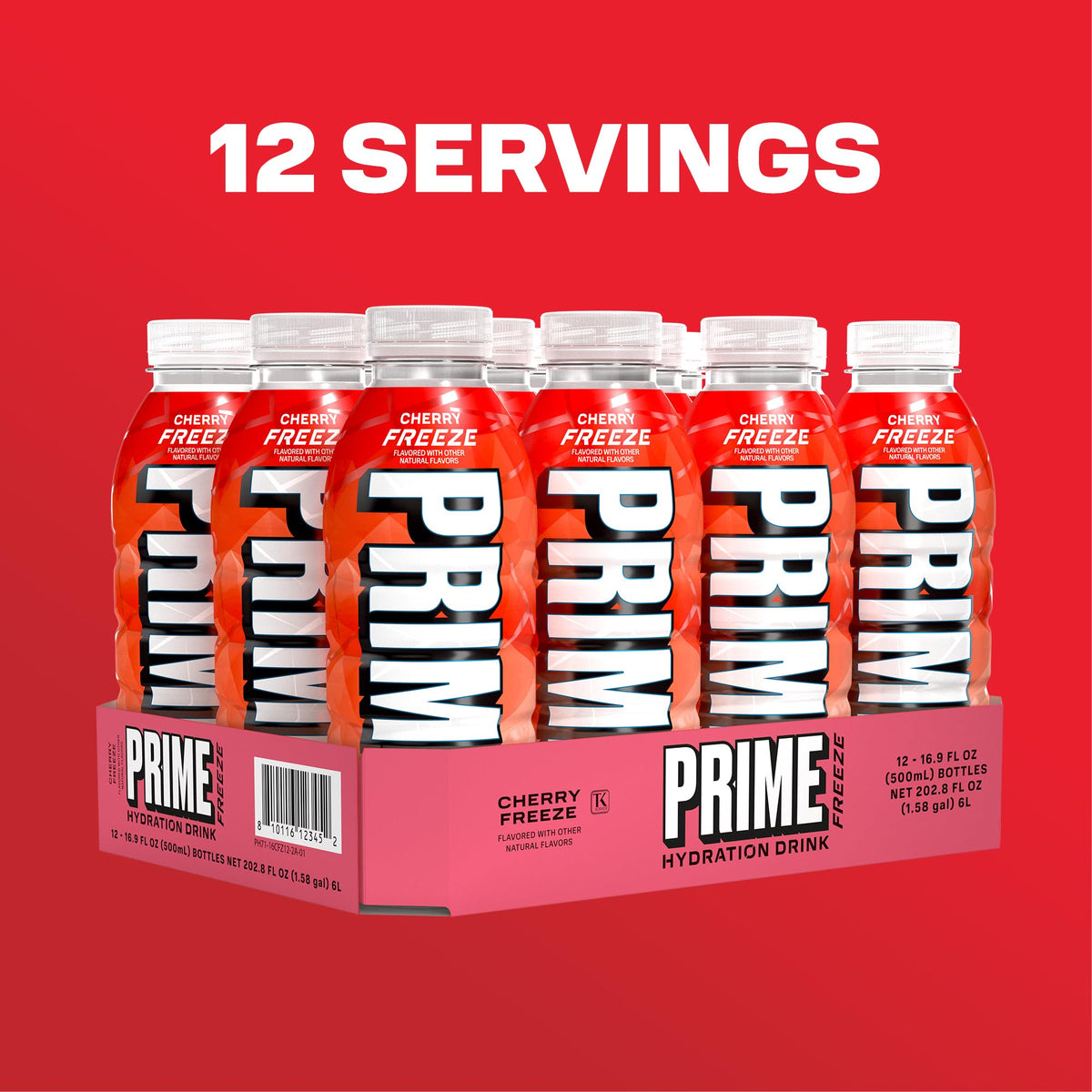 Prime Hydration Cherry Freeze back label showing electrolytes and vitamins.