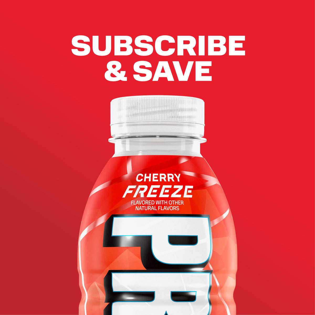 Prime Hydration Cherry Freeze chilled on ice for refreshment.