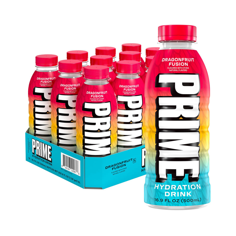 PRIME Hydration Dragonfruit Fusion bottle ready for on the go hydration