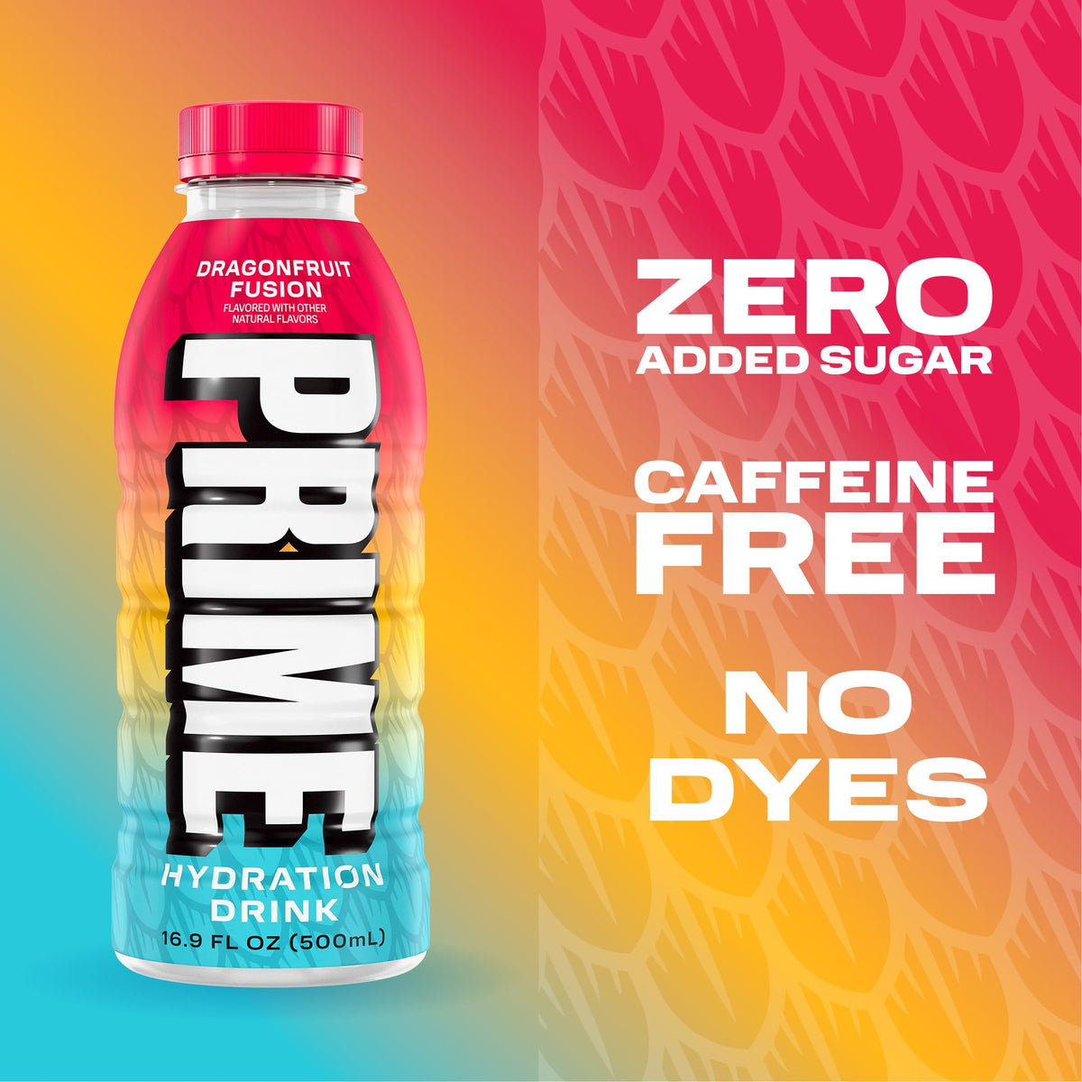 Dragonfruit Fusion label highlights zero added sugar and natural flavors