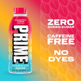 Dragonfruit Fusion label highlights zero added sugar and natural flavors