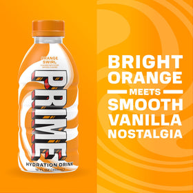 PRIME Hydration Future Freeze bottle emphasizing caffeine-free hydration with electrolytes