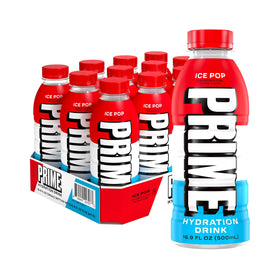 PRIME Hydration Ice Pop bottle pour for quick on-the-go hydration.