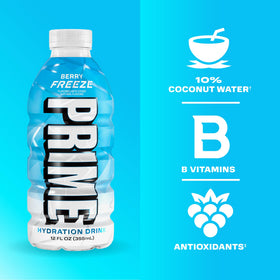 Prime Hydration Ice Pop bottle demonstrating cool flavor with low calories