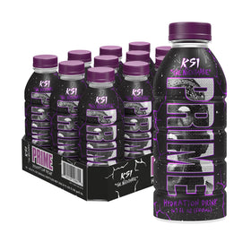 Prime Hydration KSI The Nightmare bottle front, refreshing low-sugar hydration for workouts
