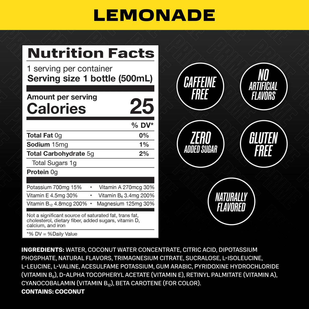 PRIME Hydration Lemonade pour into glass for quick post-workout hydration.