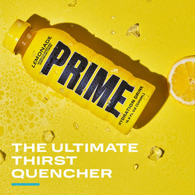 PRIME Hydration Lemonade refreshing sip supports balanced hydration during workouts.