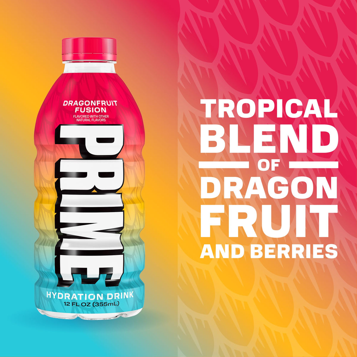 PRIME Hydration Orange Swirl bottle highlighting zero added sugar for crisp refreshment
