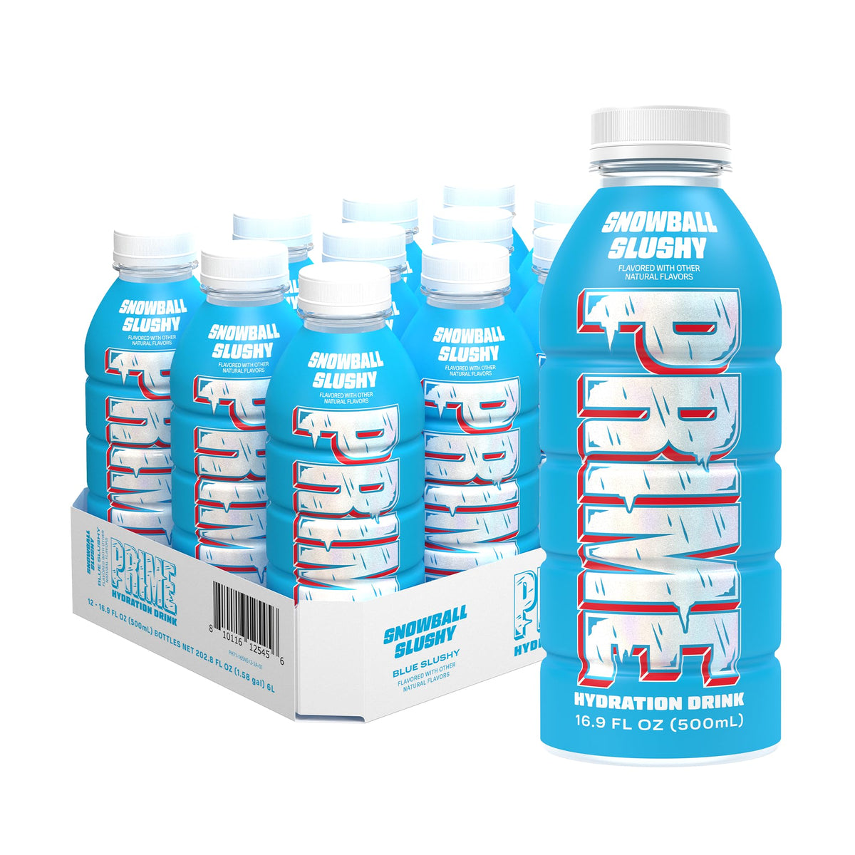 Prime Hydration Snowball Slushy bottle shown for post-workout cooling hydration