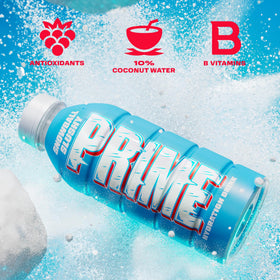 Close-up of Prime Hydration Snowball Slushy showing natural flavor coloring