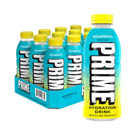 PRIME Hydration Sour Nova bottle showing zero added sugar for light hydration.