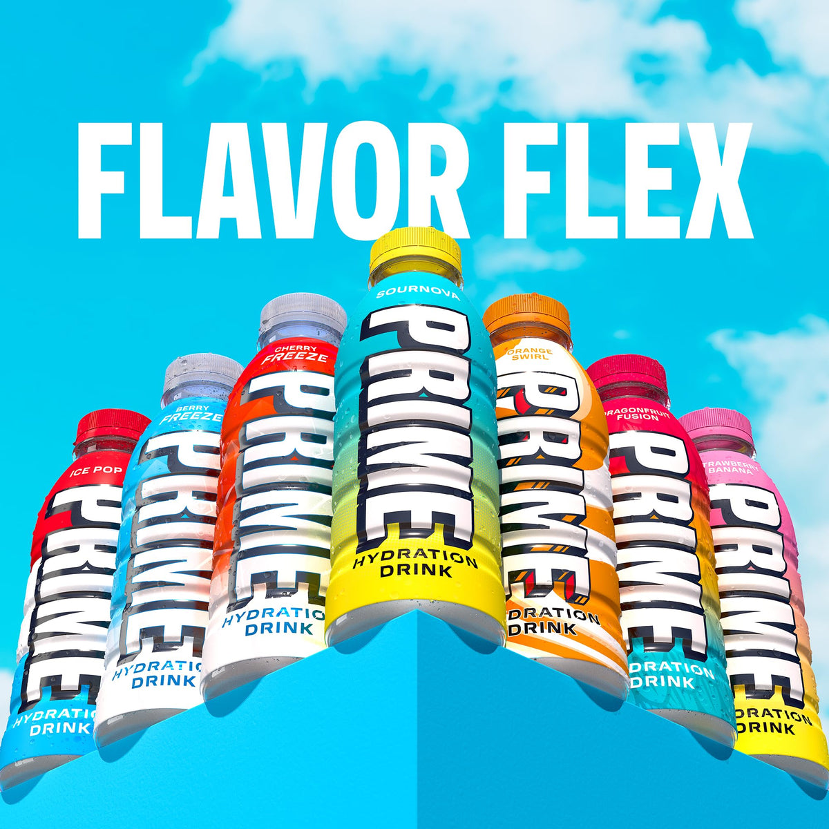 Serving idea: a chilled PRIME Hydration Sour Nova beside workout gear.