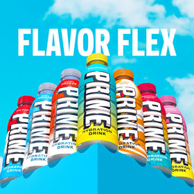 Serving idea: a chilled PRIME Hydration Sour Nova beside workout gear.